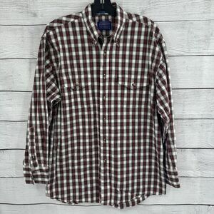 Pendleton Shirt Men's Medium Classic Plaid Button-Down Casual Long Sleeve Cotton